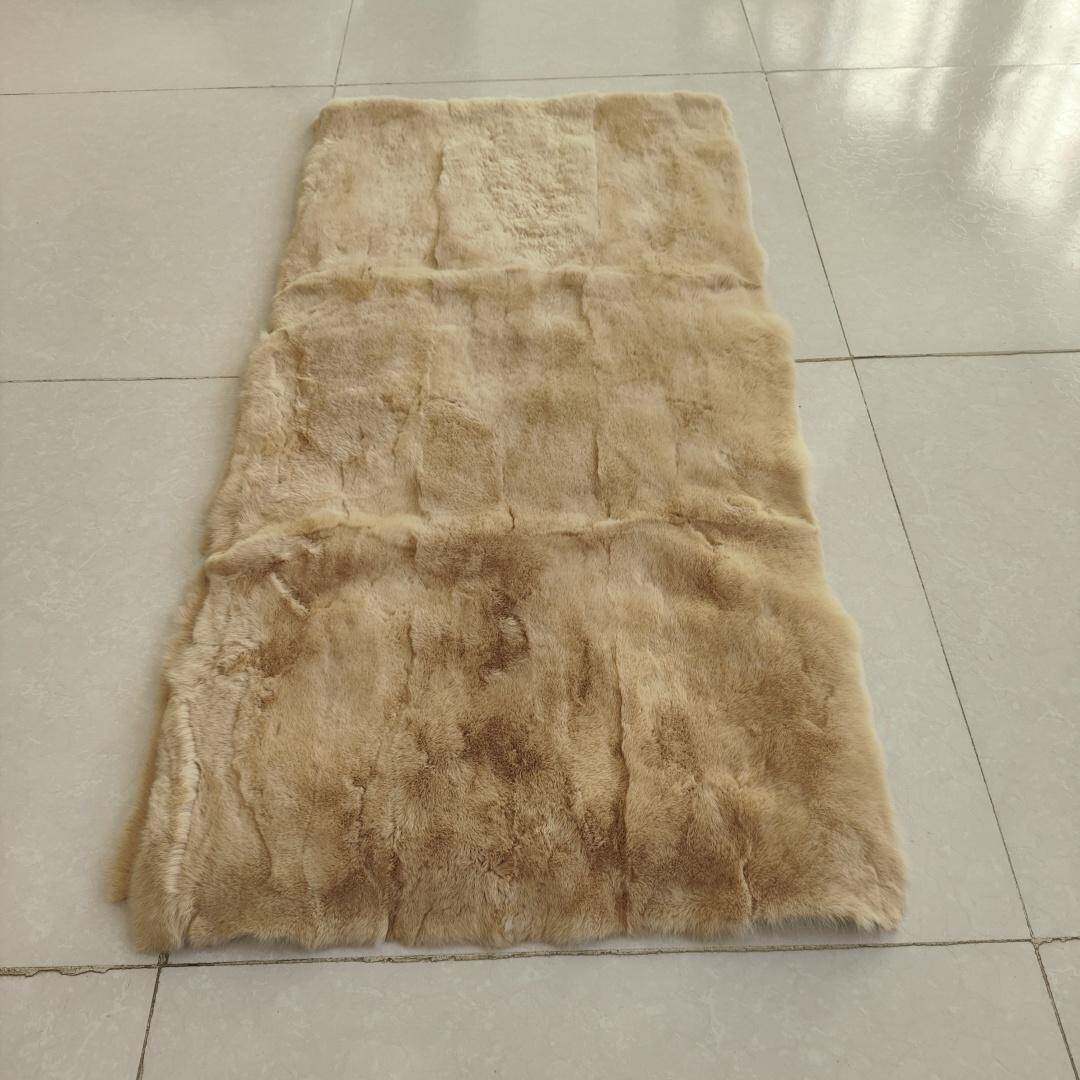 獭兔皮毛真皮真毛整张皮拼接毯子坐垫衣服面料沙发垫飘窗垫床边毯