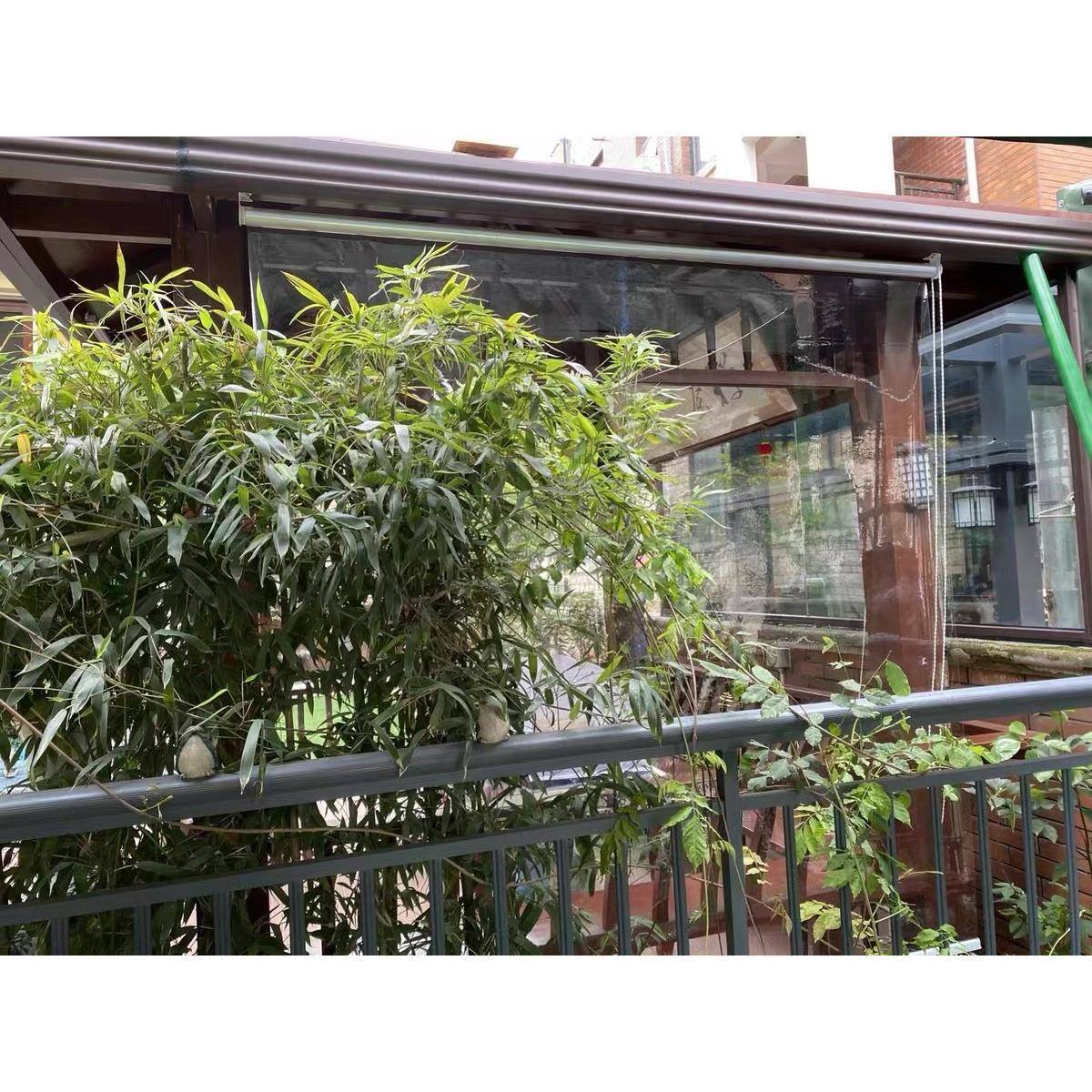 透明卷帘 pvc手动拉珠升降防水防尘隔油烟挡雨隔冷气阳台室内空调