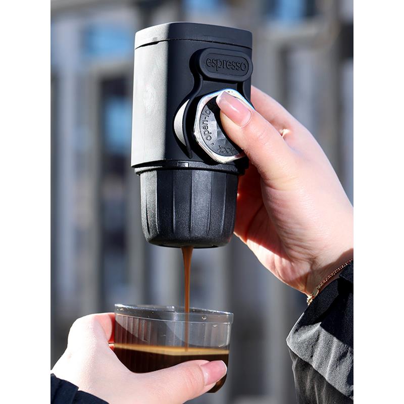 臻航便携意式咖啡机家用手压小espresso迷你车载手动粉胶囊浓缩