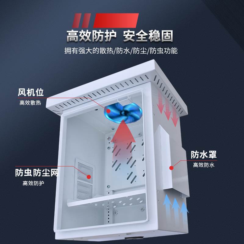 室外监控抱杆设备箱防水弱电终端配电箱壁挂网络控制电源交换机柜