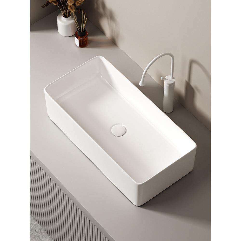 陶瓷台上盆方形洗手盆单盆阳台卫生间洗脸盆小尺寸家用洗漱面盆