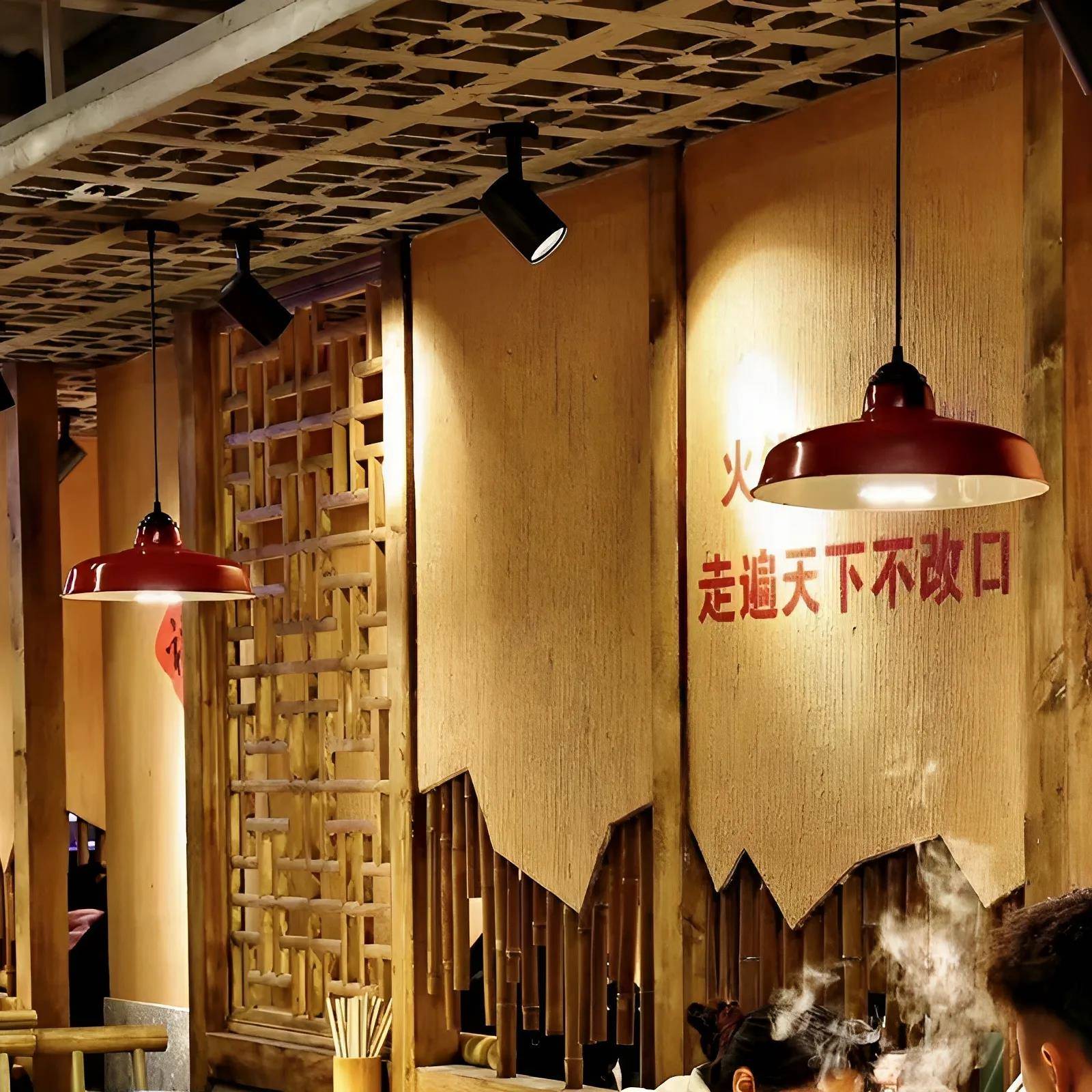 港式覆古餐饮灯工业风火锅店吊灯烧烤店饭厅灯怀旧灯罩市井风吊灯