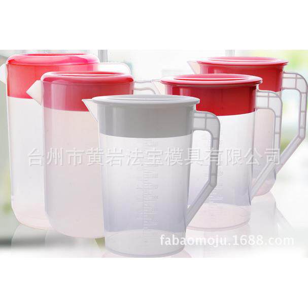 大容量塑料冷水壶凉水壶耐热耐高温家用带刻度量杯冷水壶模具