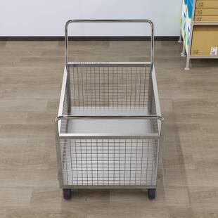 不锈钢围栏手推车围网搬运车网格工具车仓储物流拉货周转车物料车