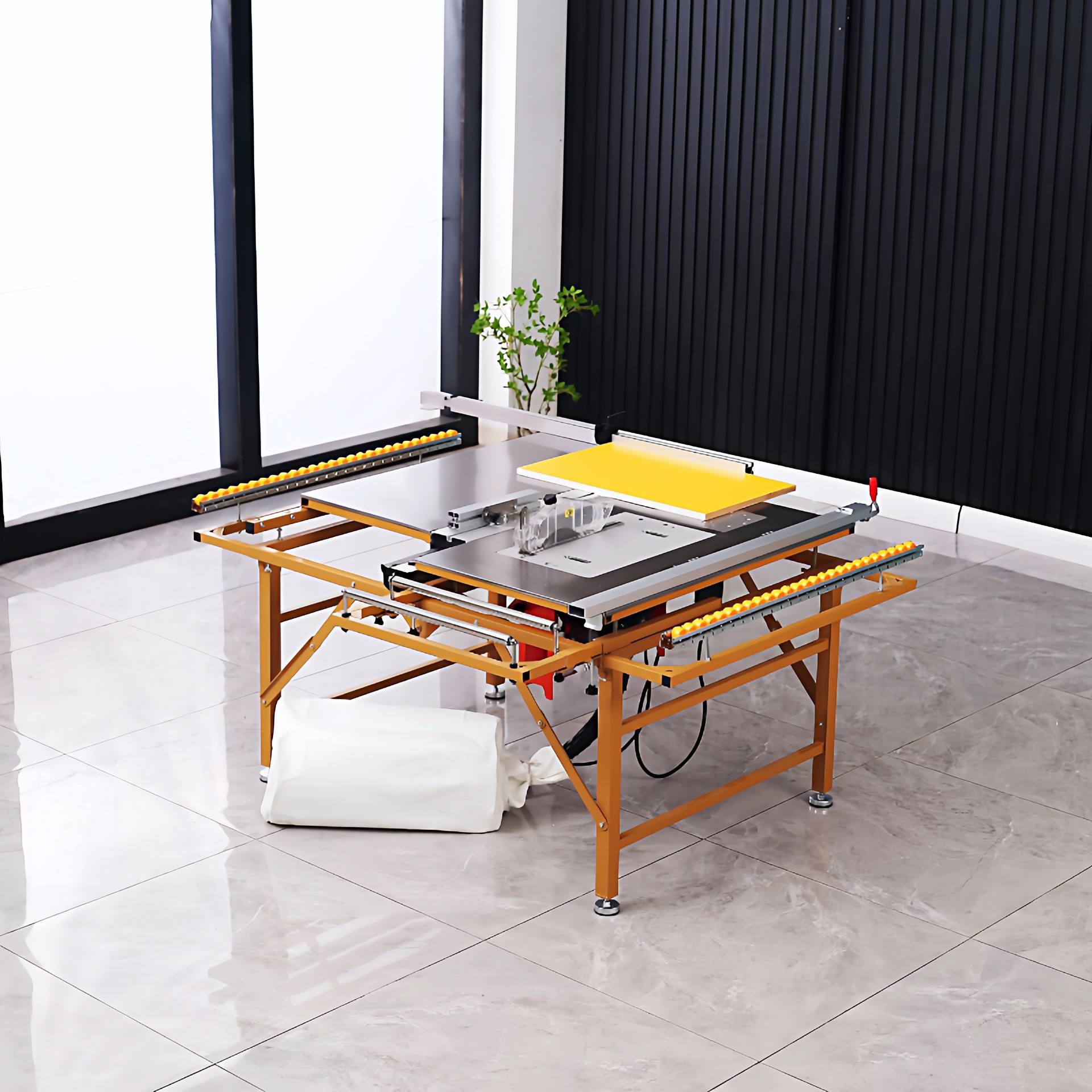 WJ80/WJ100/WJ125木工推台锯无尘子母锯精密轨道可折叠裁板锯