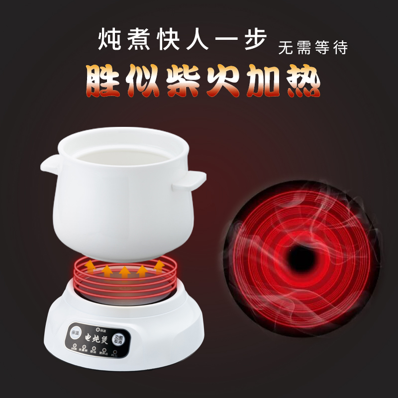 SFU陶瓷迷你小电炖锅家用1-2人隔水炖燕窝炖盅煲汤煮粥神器