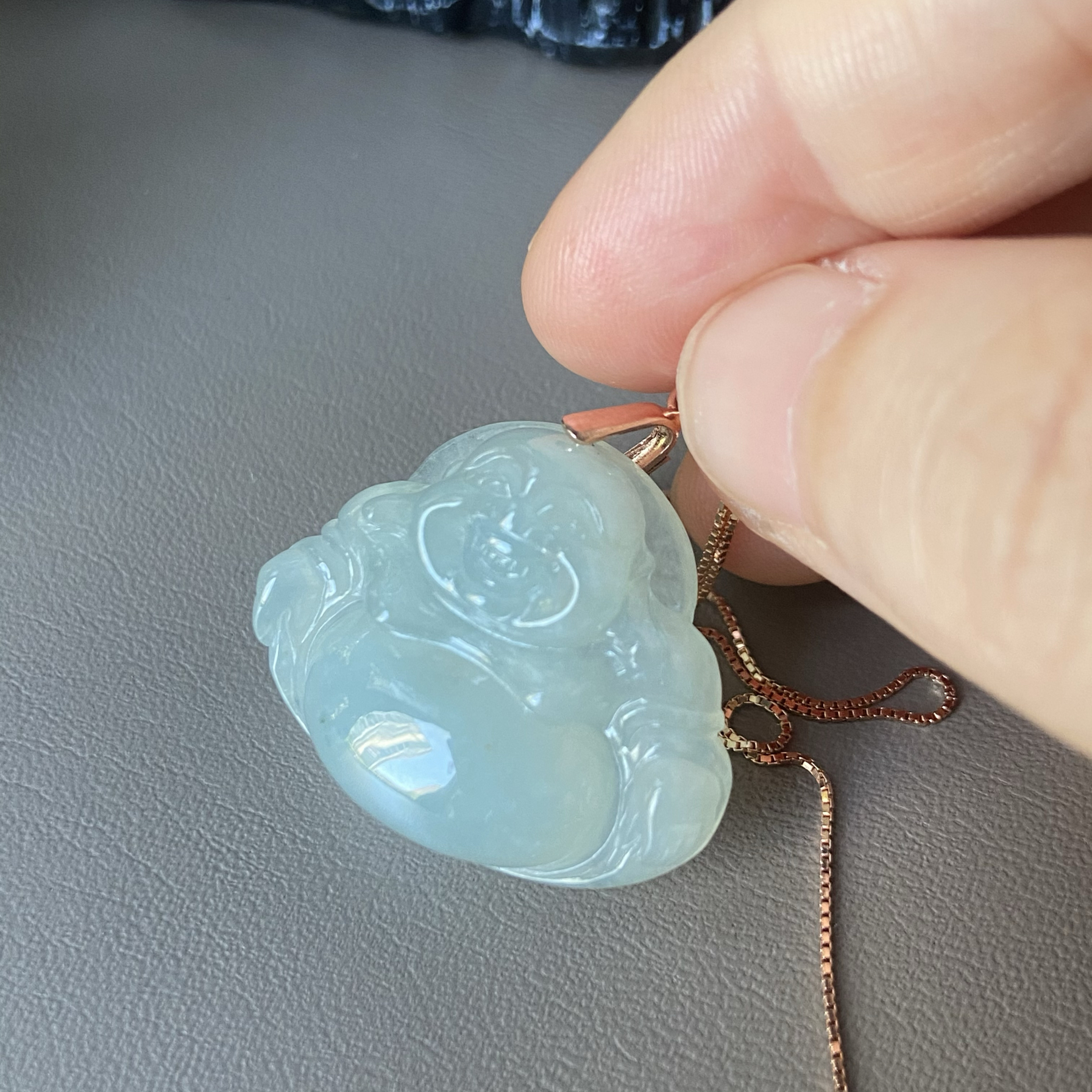 天然缅甸翡翠玉佛吊坠冰种满绿浅绿佛公挂件老坑a货0015带证书