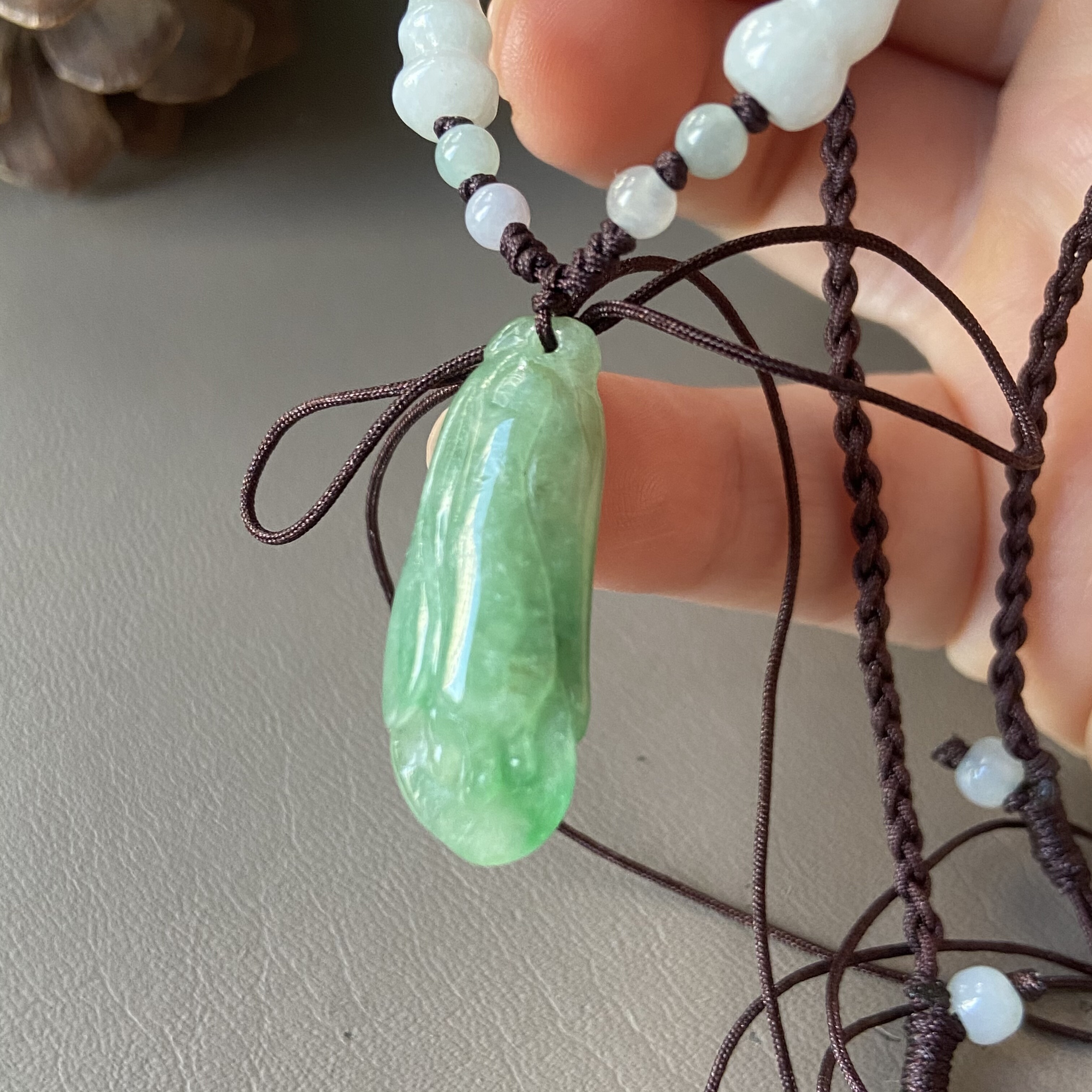 天然缅甸翡翠吊坠冰糯种飘阳绿玉兰花挂件玉坠子老坑a货1534特价