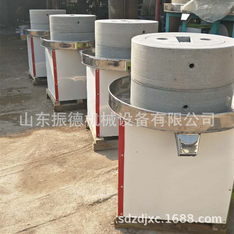 振德河粉豆浆磨浆石磨机花生麻汁香油机原生态大米磨浆磨糊机设备