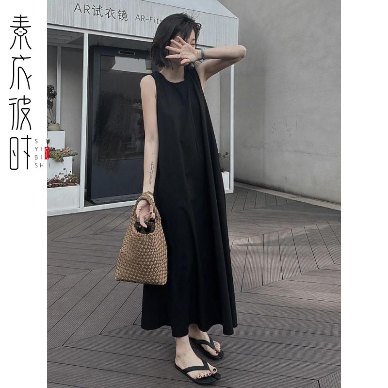 素衣彼时2609夏季女士赫本风连衣裙服装纸样法式无袖长裙裁剪样板