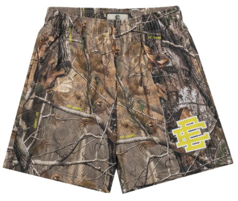 thumbnail for EE dead leaves camouflage logo mesh shorts
