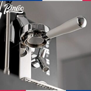 Bincoo咖啡机手柄白色不锈钢双耳三耳无底萃取手柄58mm意式配件