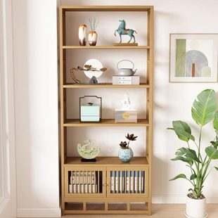 中式博古架茶柜置物架非实木茶叶展示柜客厅多宝阁摆件陈列架书架