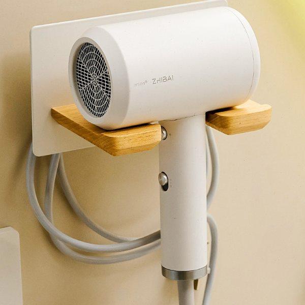 cmeo吹风机置物架原木白色免打孔浴室电吹风架卫生间风筒挂收纳架,家庭/个人清洁工具,吹风机置物架,淘宝优惠券,粉丝福利购,淘宝优惠卷