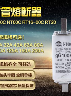 正浩 RT16 NT00C 32A40A50A 63A 100A125A 160A 陶瓷保险丝熔断器