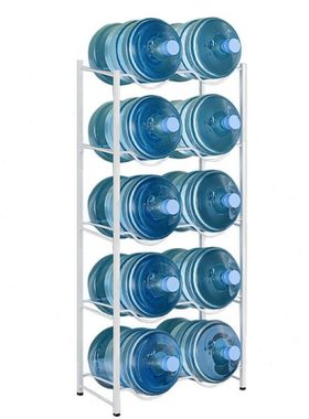 奕多美水桶架白色双排五层矿泉水桶放置架