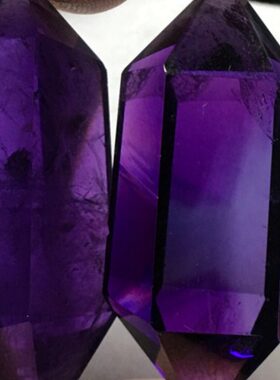 乌拉圭紫水晶柱子紫色双尖柱紫黄晶原石六棱柱消磁家居把玩摆件