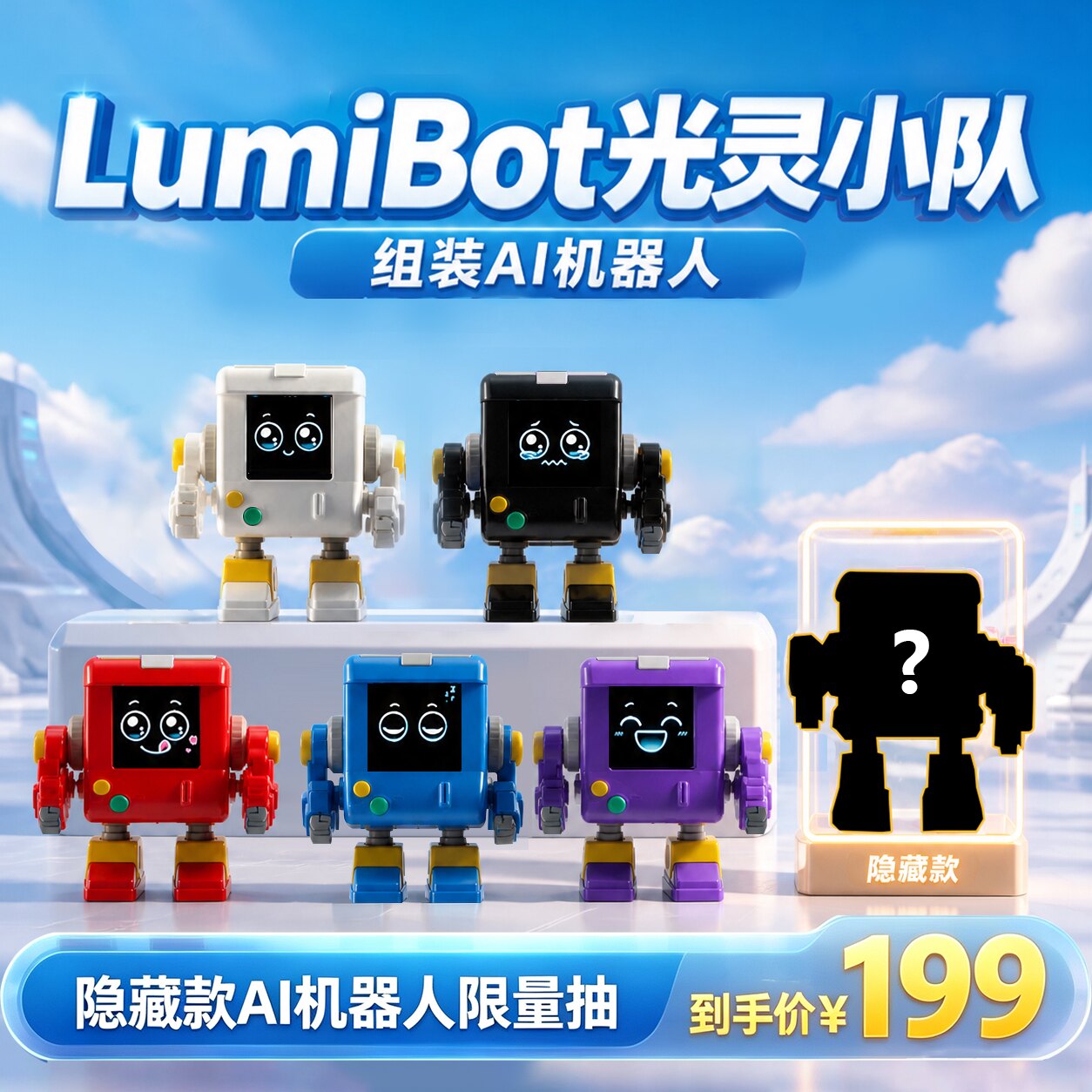 LumiBot拼装机器人AI聊天盲盒