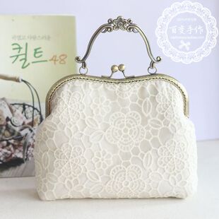 手拎斜挎二用 布艺包 20.5CM大口金包 DIY手工材料包