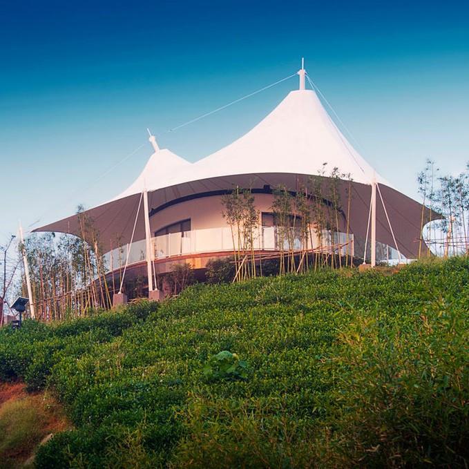 户外景区商业广场名宿酒店膜结构钢结构张拉膜遮阳雨棚蒙古包帐篷