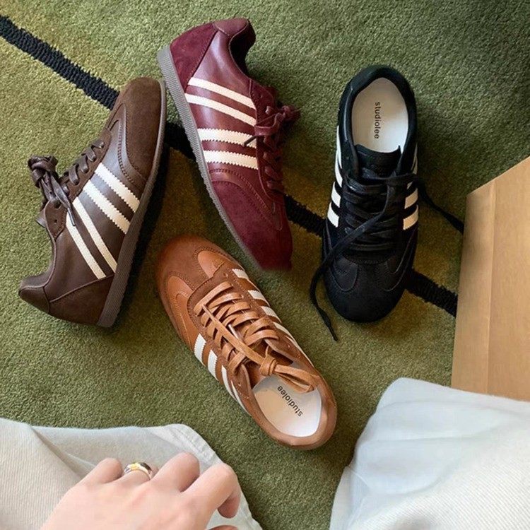 【现】撞色圆头系带阿甘德训鞋女慢跑鞋拼接休闲运动鞋,女鞋,德训鞋,淘宝优惠券,粉丝福利购,淘宝优惠卷