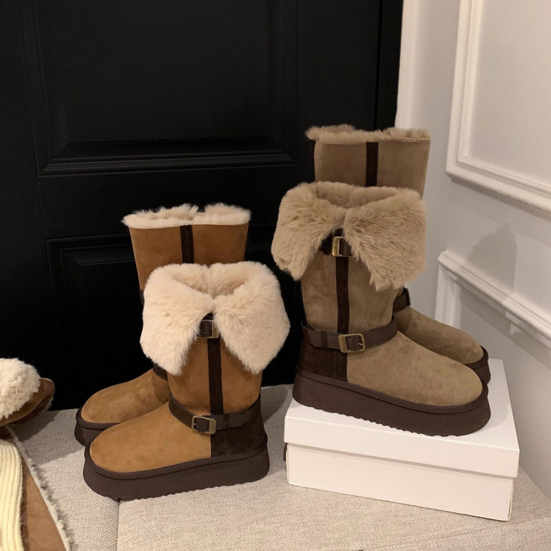 雪国列车女加绒加厚长筒雪地靴