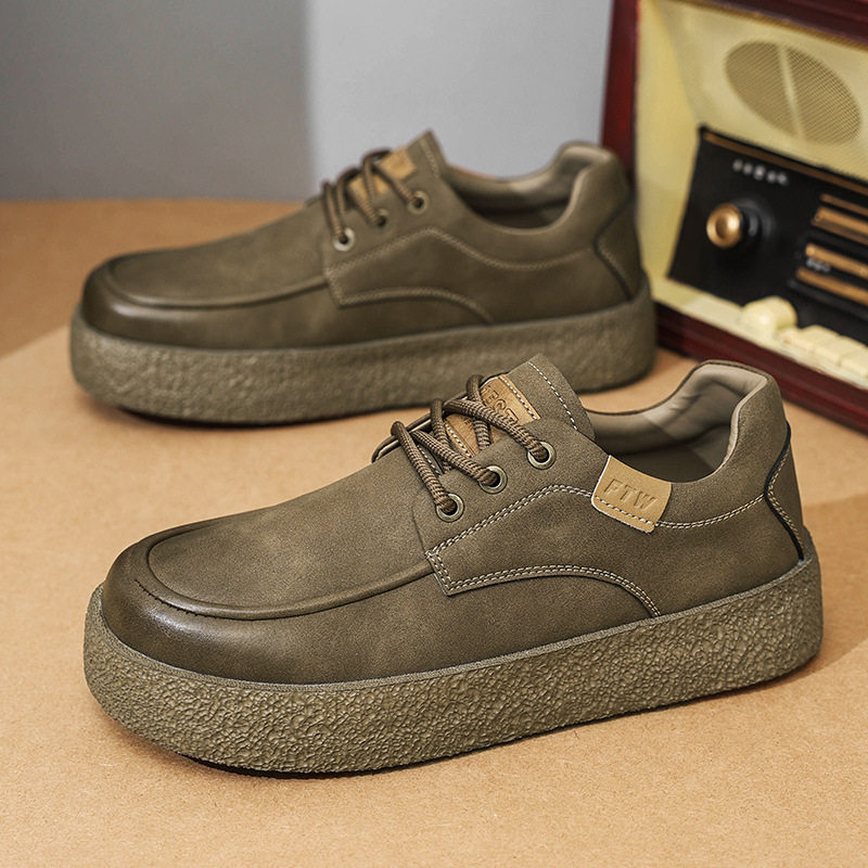 百搭休闲运动皮面潮鞋款男士防滑板鞋男秋冬鞋子时尚