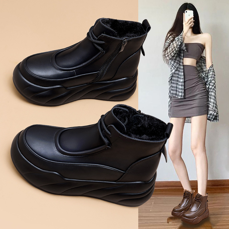 毛毛雪地靴女皮毛一体保暖棉鞋