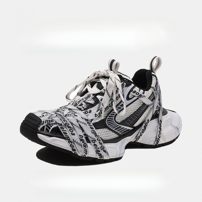 蜘蛛编织绑带老爹鞋做旧风厚底情侣款皮设计运动带休闲皮鞋布休闲