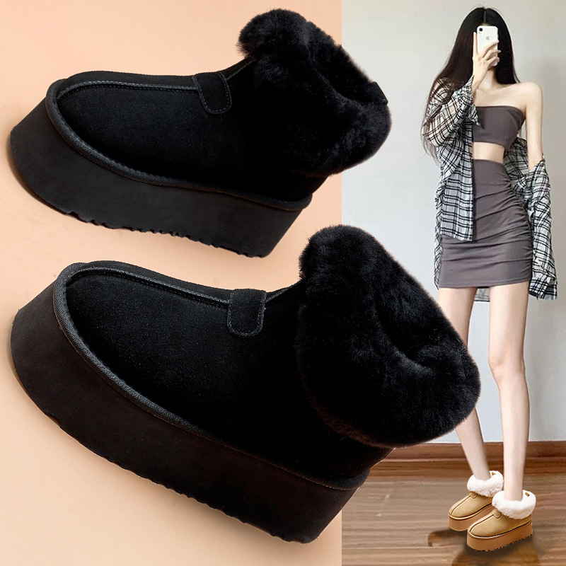 雪地毛毛靴女冬季加绒保暖