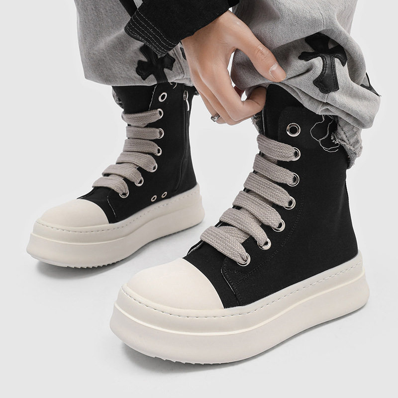 美式经典高街厚底男款鞋子休闲百搭潮款高帮松糕底板鞋复古休闲鞋