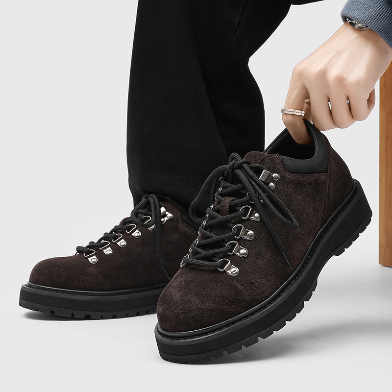 圆头德比增高厚底男鞋