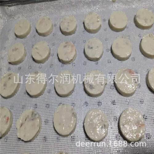 烟台海苔章鱼饼全套加工设备 圆形鱼肉饼鸡块成型上浆油炸生产线