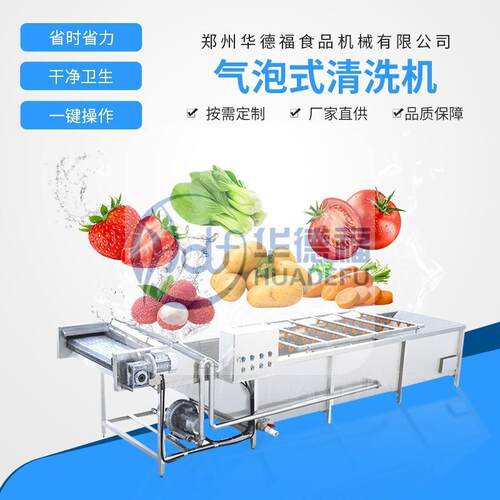 果蔬鼓泡清洗机 商用高压喷淋式冲洗机 全自动蔬果加工清洗风干线