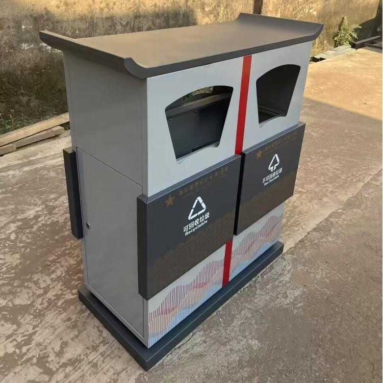 户外垃圾桶公园景区仿古铁艺果皮箱街道家用垃圾箱小区果壳箱厂家
