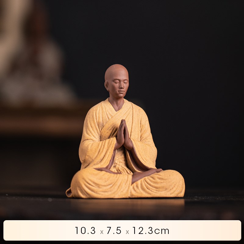 【无尘无念】紫砂小m和尚茶宠禅意摆件佛系人物茶道茶桌茶台装饰