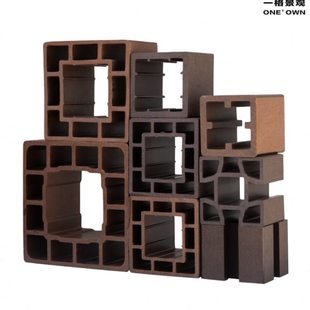 户外塑木栅栏护栏围栏立柱室外庭院长廊葡萄架栏杆防腐木塑板定做