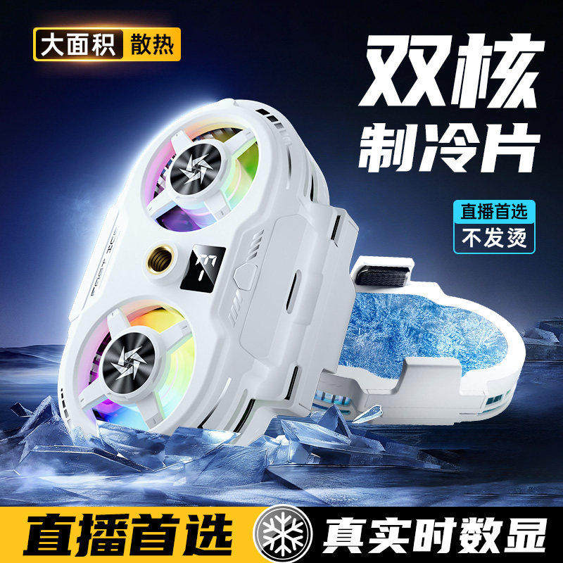 适用黑鲨手机双核散热器磁吸冰封半导体制冷降温神器苹果iPhone17散热背夹iPad平板直播电竞游戏三角洲王者