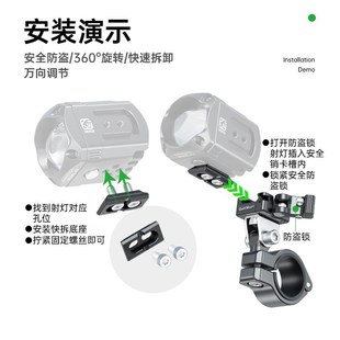 凯威格射灯快拆支架全铝合金护杠安装支持万向调节摩托车射灯支架