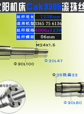 沈阳数控机床滚珠丝杠calk63135 e-ca6140 5085 50135车床xz轴丝