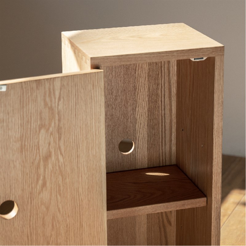 MUMO木墨 茶空间单门小边柜 原木红橡木樱桃木小茶柜茶室客厅柜子