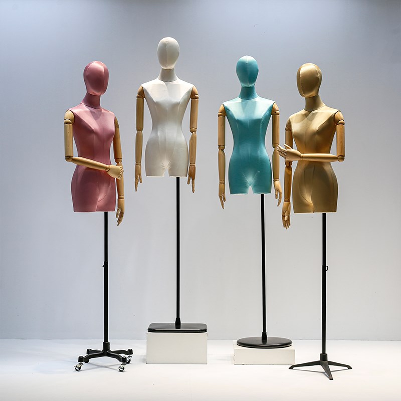 服装店模特道具女半身高端丝绸缎挂件手婚纱展示架橱窗展示人台