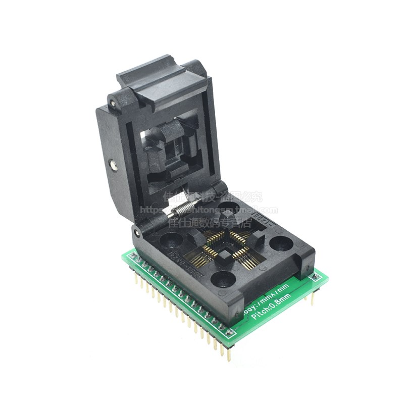 QFP-32烧录座 SA663 7x7 0.8mm 烧录器适配器 转换座芯片测试座