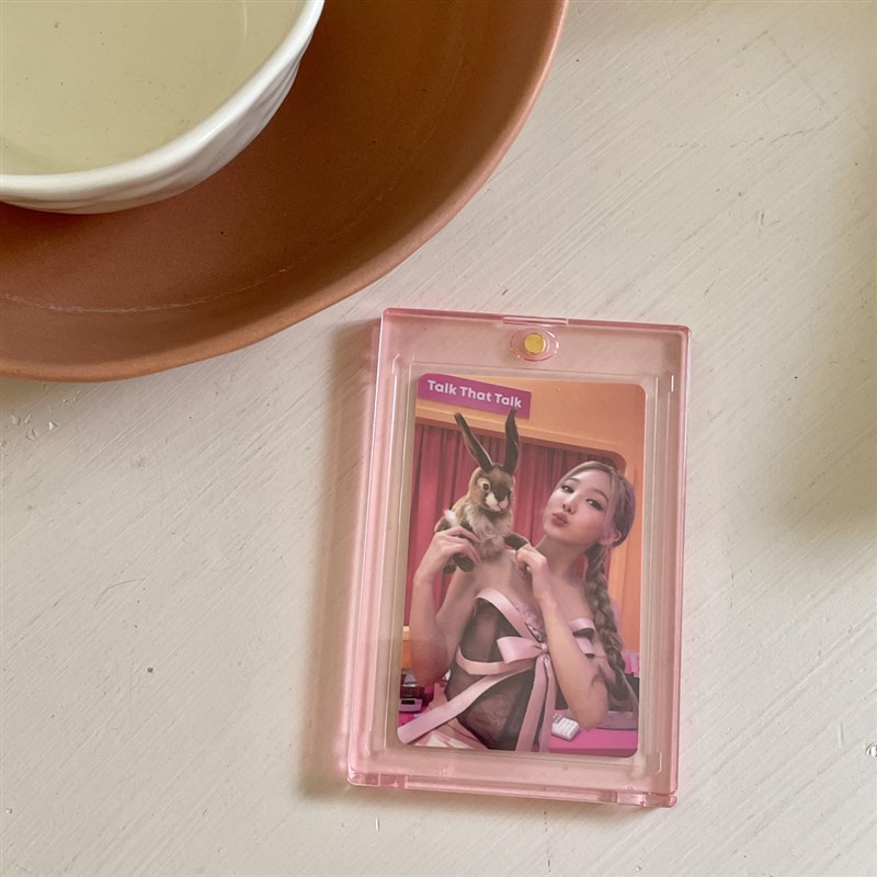 彩色磁吸卡砖亚克力透明卡套拍立得韩娱专辑小卡收纳奶油咕卡砖块