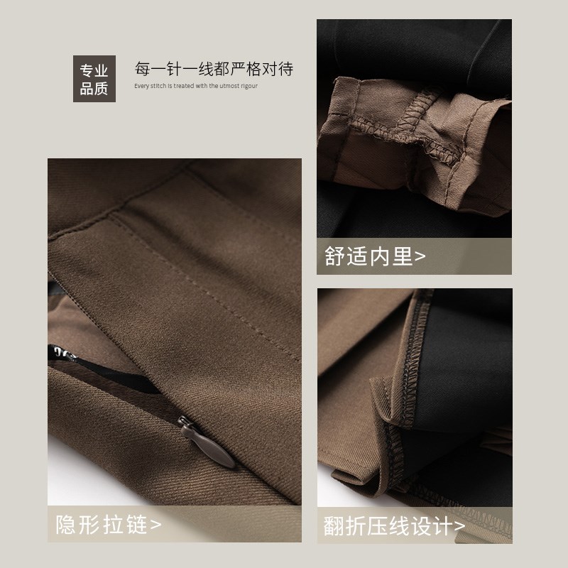 百褶裙黑色短裙女春秋季高腰a字显瘦西装裙子学院风小个子半身裙