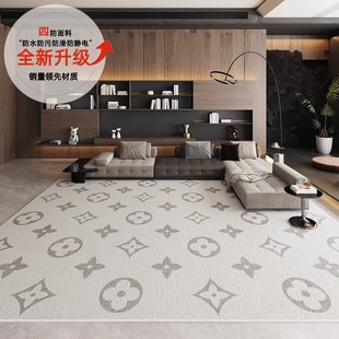 客厅地毯家用沙发茶几防F水防污地垫免洗卧室床边毯 轻奢高级法式