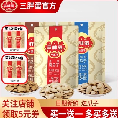 三胖蛋南瓜子袋装原味五香味盐焗味瓜子葵花籽坚果炒货零食办公室