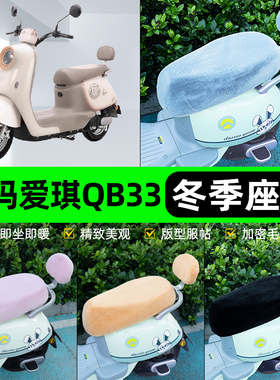 适用爱玛爱琪QB33/mini QB50电瓶电动车冬座套坐垫套座位防水防晒