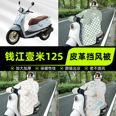适用钱江壹米125踏板摩托车挡风被挡风罩2025新款冬加厚装饰配件