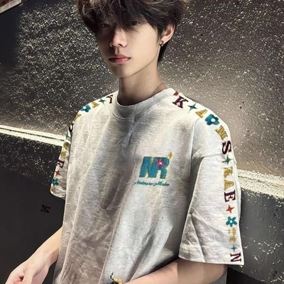 美式短袖oversize高街潮牌t恤男